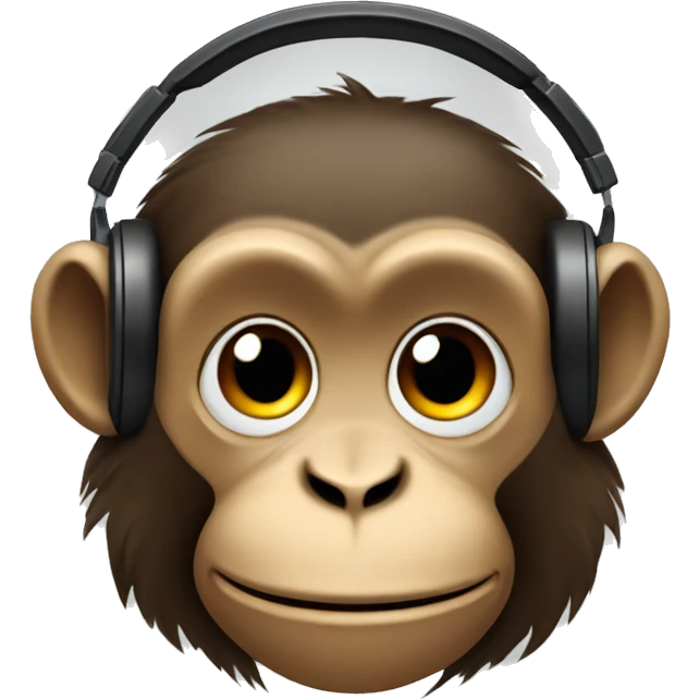 Monkey listening to music  emoji