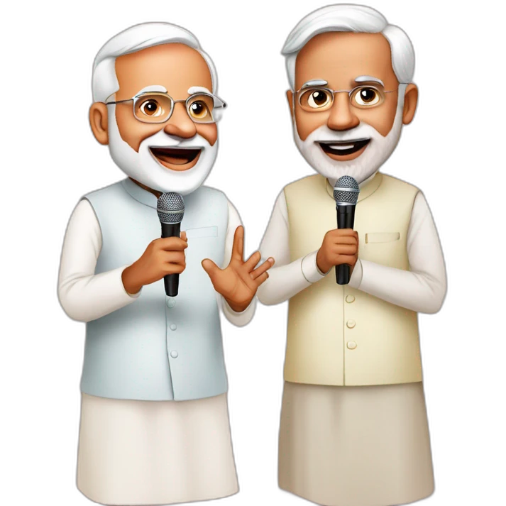modi and rahul singing emoji