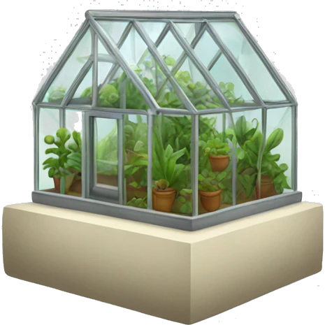 glass house small for plants without plants emoji