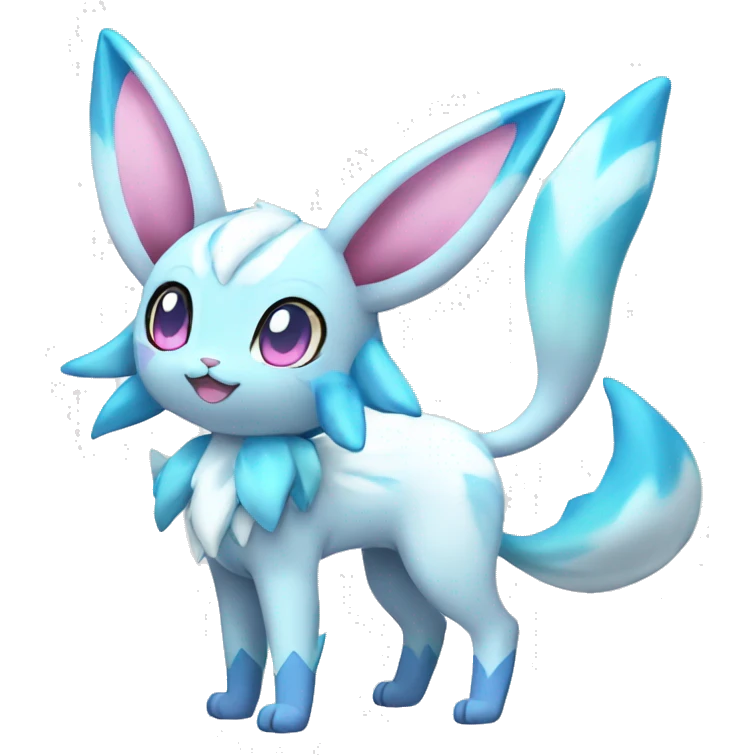 Kawaii Pastel Shiny Sylveon-Glaceon Full Body emoji