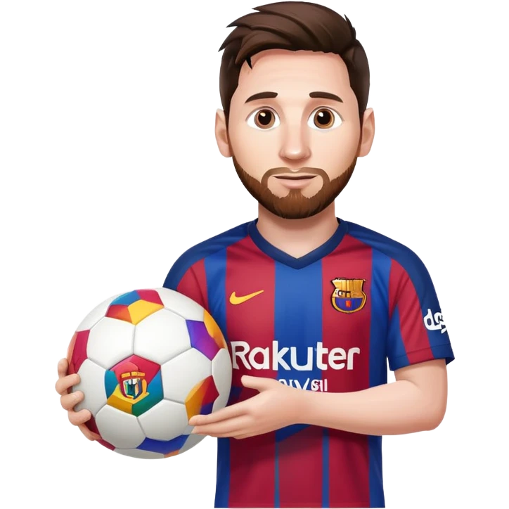 messi agarrando un logo de un infinito emoji