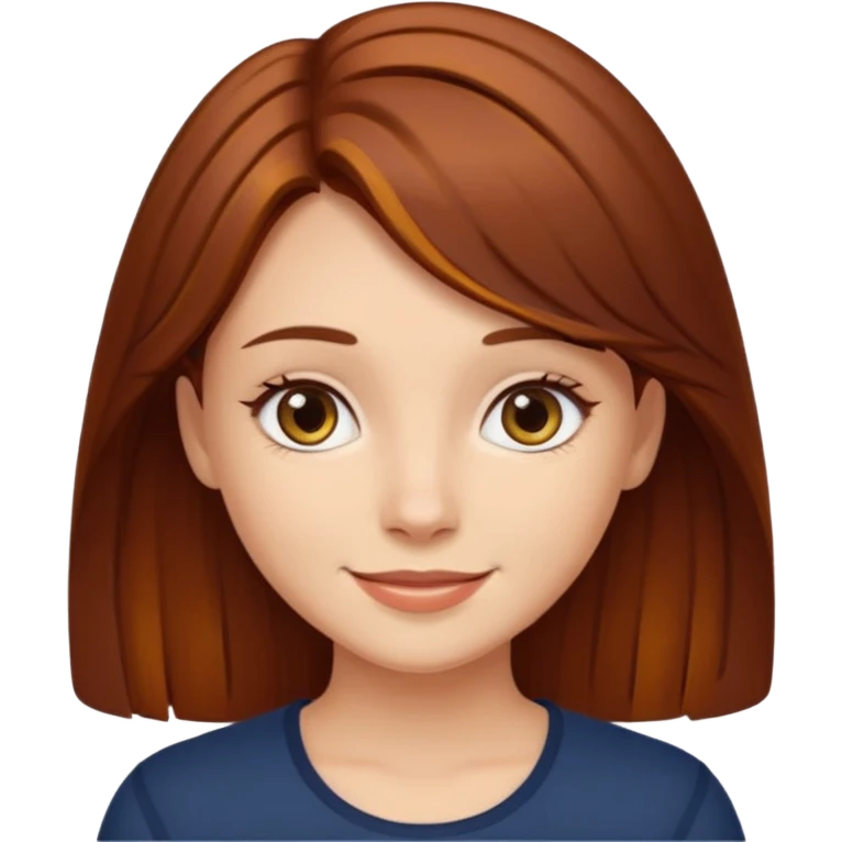 Auburn dark brown yellowish hair girl emoji