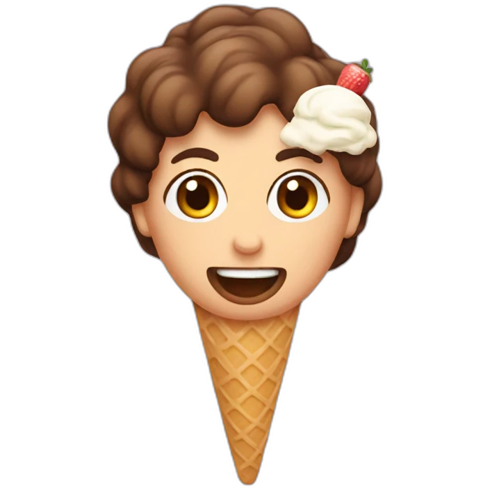 Me eating a ice cream emoji