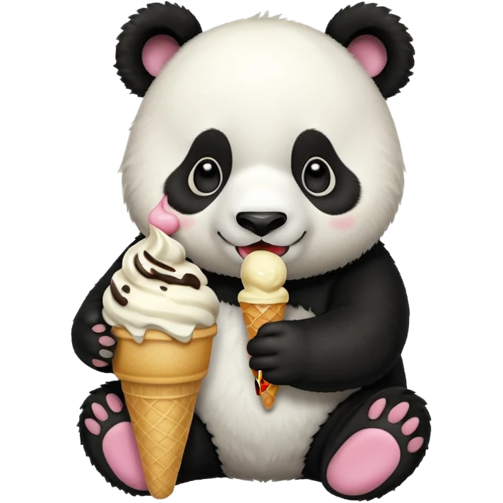 Panda eating ice cream emoji