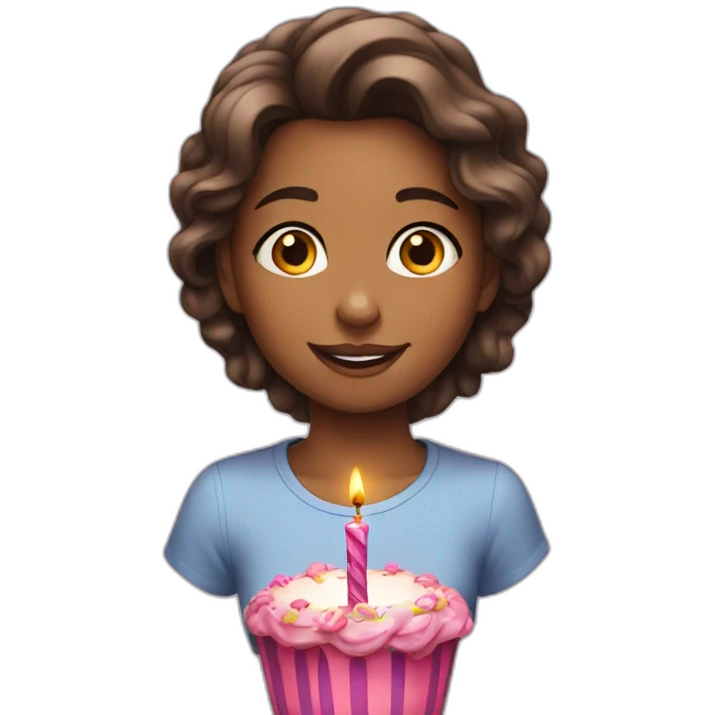 Girl having a birthday  emoji