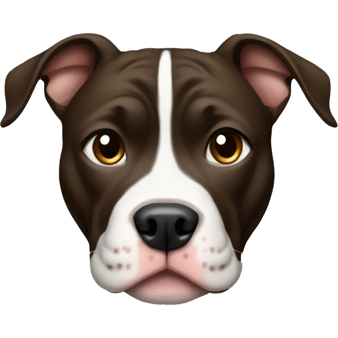 pitbull with dark brown fur and white nose  emoji