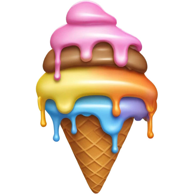 Dripping ice cream cone emoji
