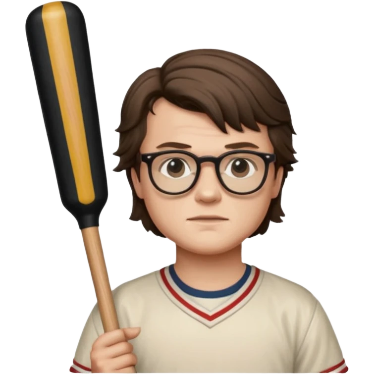 Steve Harrington from stranger things with the glasses and bat emoji