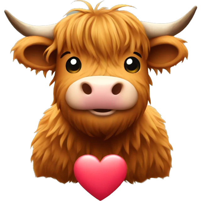 Highland cow with a heart  emoji
