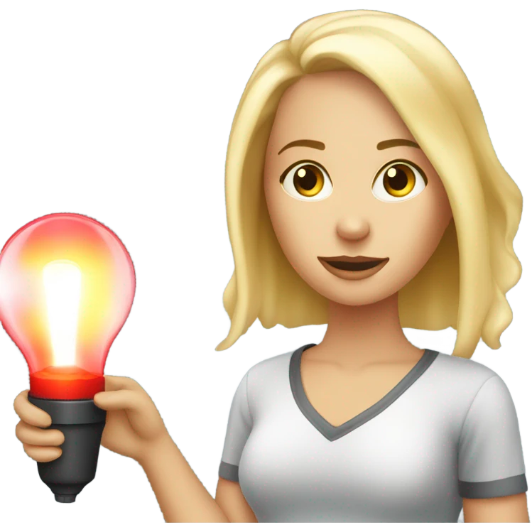 Blonde girl with heat lamp  emoji