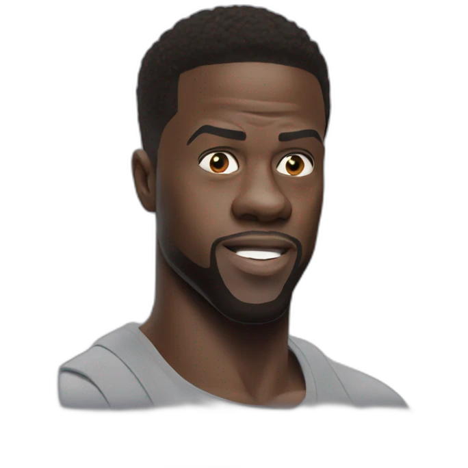 actor kevin hart smug face wearing tee emoji