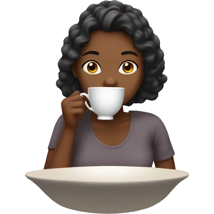Girl sipping tea emoji