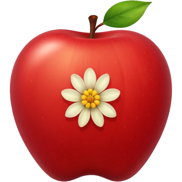 apple growing a flower out of the top emoji