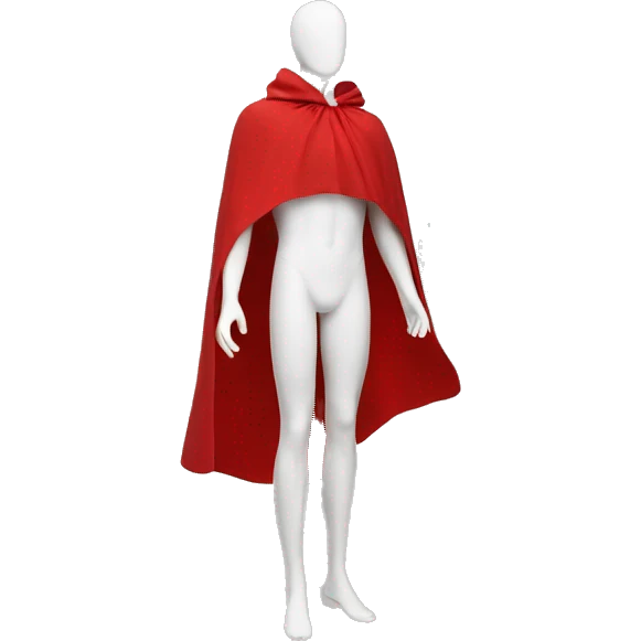 faceless white mannequin flying red cape emoji