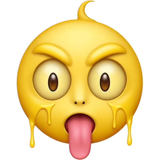 Generate an emoji with yellow lazer eyes, with his tongue out emoji