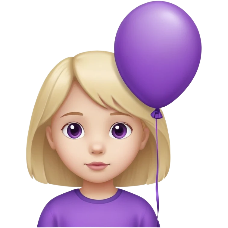 Little girl with purple balloon  emoji