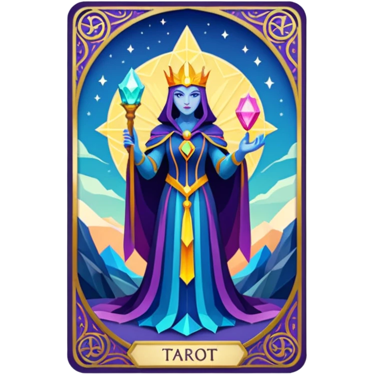 fantasy magic tarot card low poly emoji