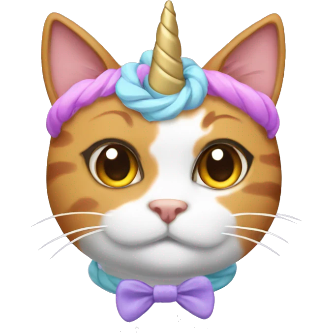Calico cat with unicorn headband  emoji