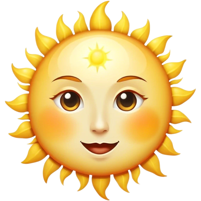 a really bright sun and a moon who shines because of it. the sun is bigger and the moon bright too emoji