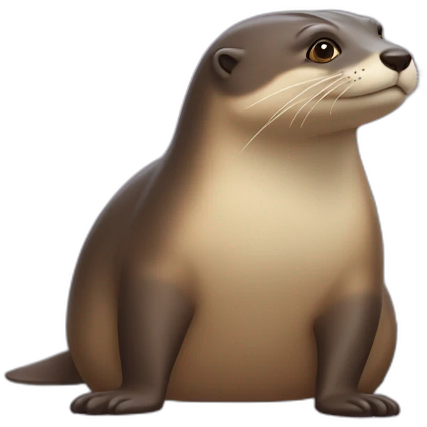 Une loutre sur une tortu emoji