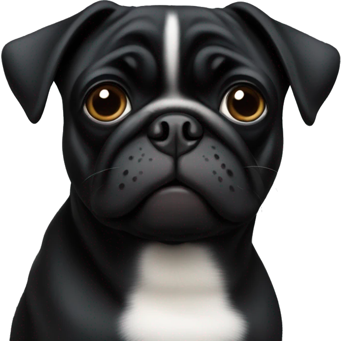 black pug with white belly emoji
