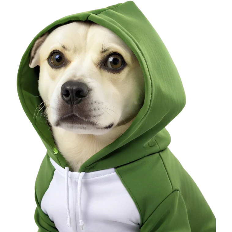 Dog wearing a hoodie emoji