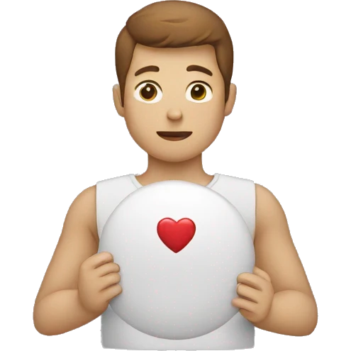 person holding heart emoji