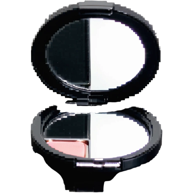 Compact mirror with makeup emoji