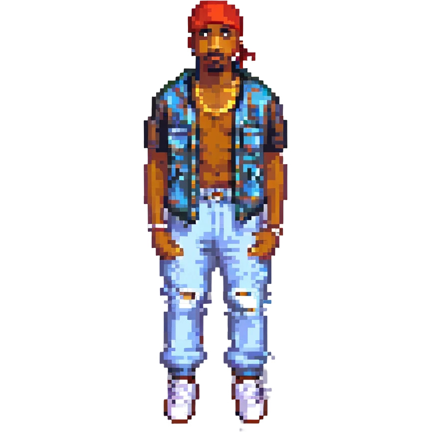 2Pac в полный рост, no background emoji