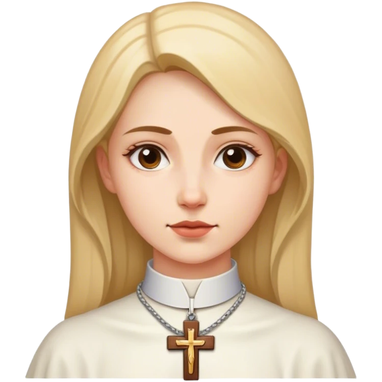 woman catholic neck cross emoji