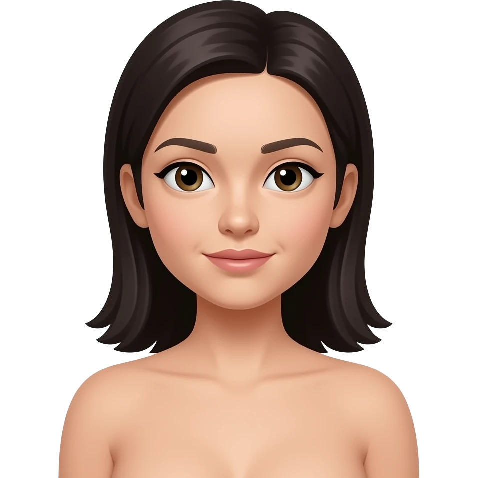 nude body asian woman with pubic hair and very flat-chested breasts emoji