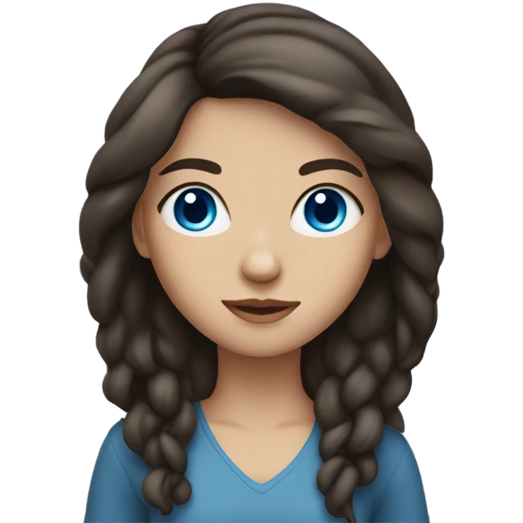 Brunette Girl blue eyes emoji