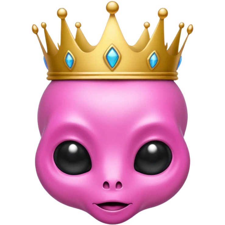 pink alien with crown emoji