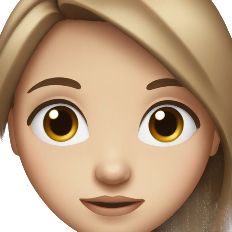pretty girl with brown hair and blue eyes emoji