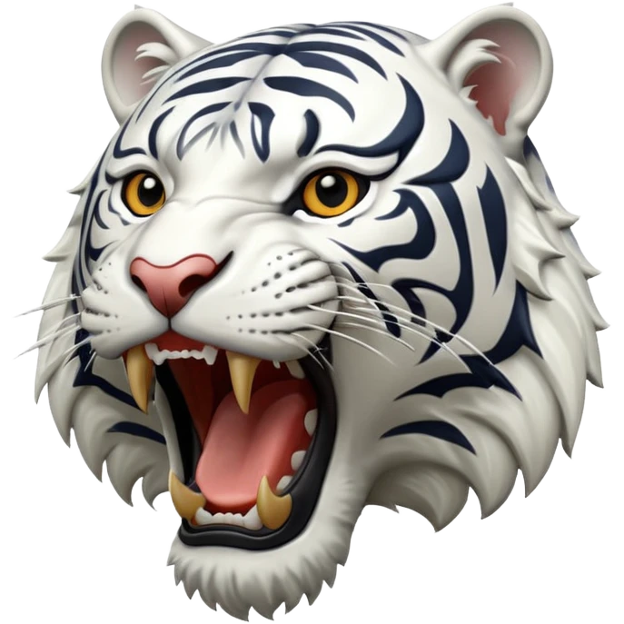 White tiger roaring emoji