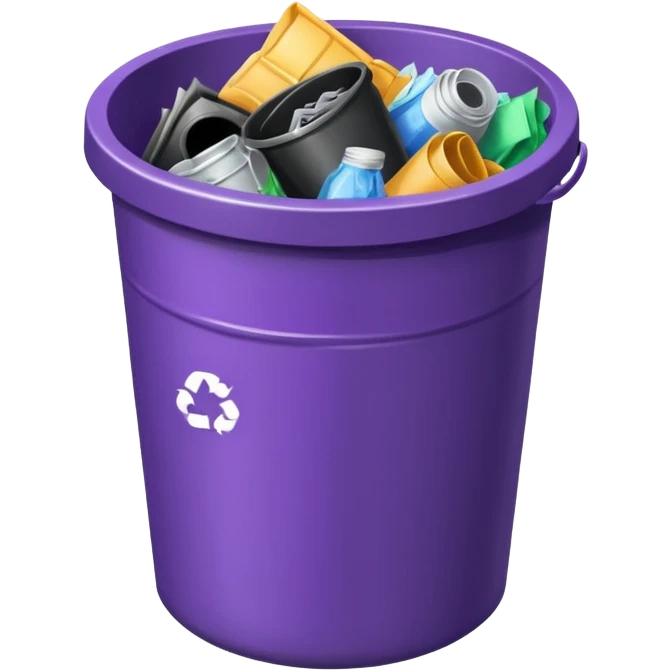 round purple bin full emoji