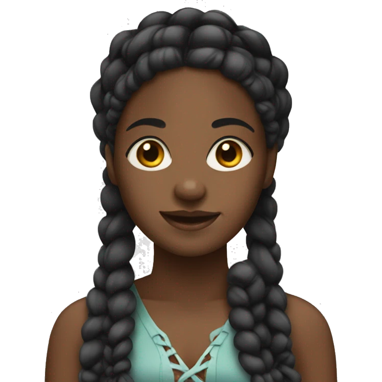 black girl with braids  emoji