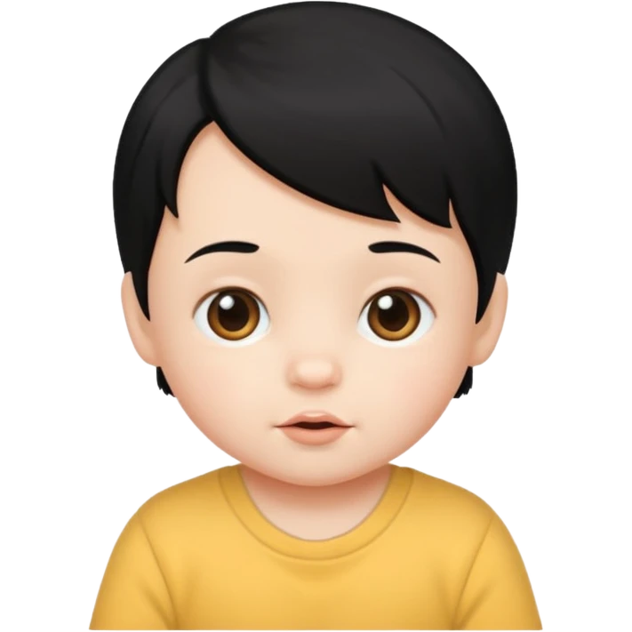 black hair baby emoji
