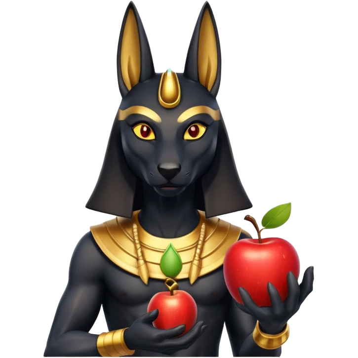 anubis god with an apple emoji