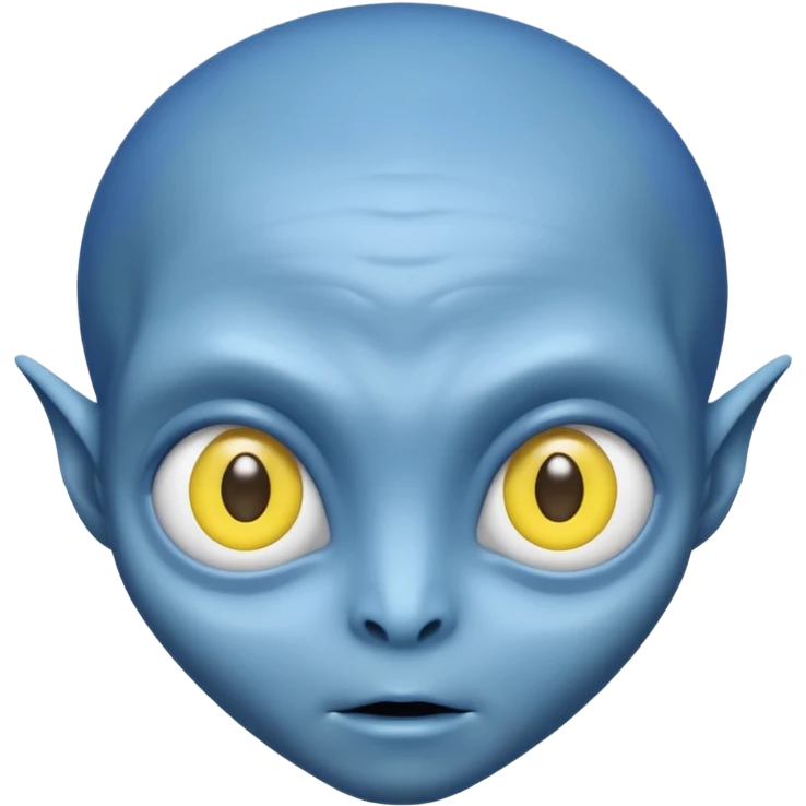 I want an alien with blue color and middle section of the forehead should be yellow emoji