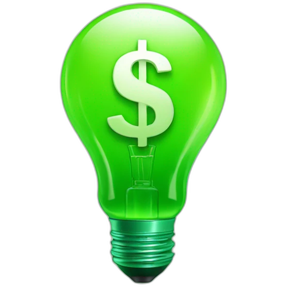 green lightbulb with dollar sign emoji