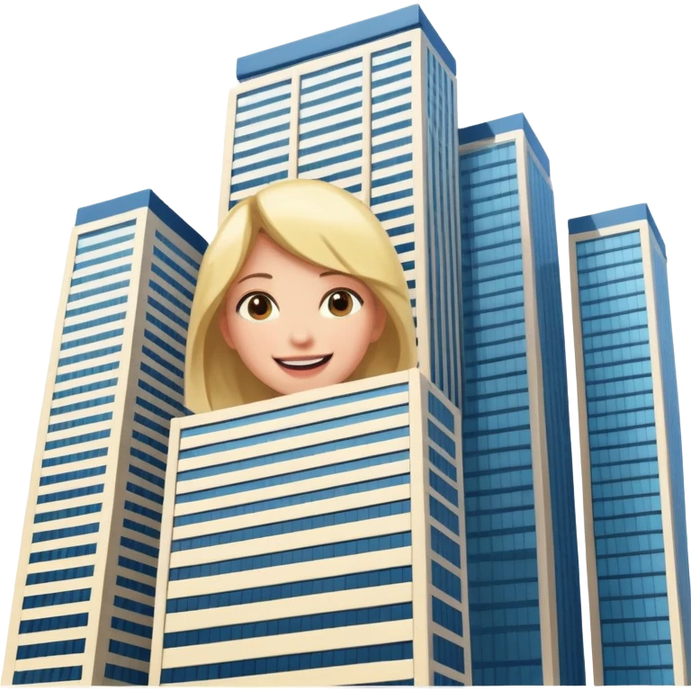 a giantess playing peekaboo peeking out from behind a skyscraper that obscures her to the viewer emoji