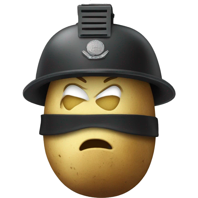 a potato dressed as a swat team member emoji