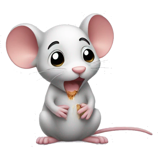 Broken hearted mouse emoji
