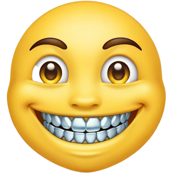 Smiling emoji with diamond grillz emoji