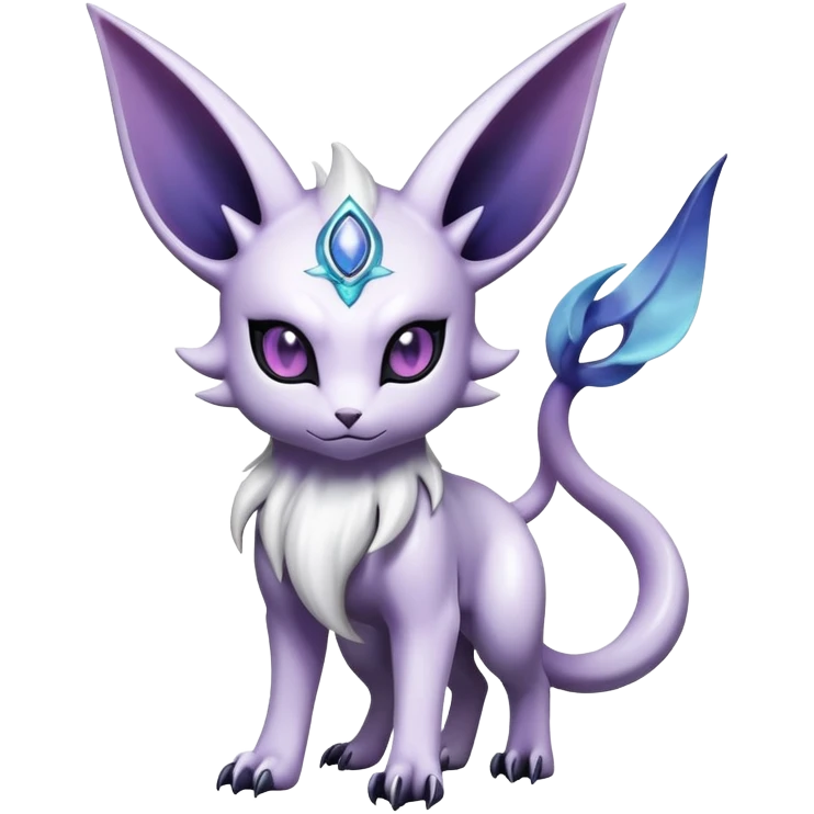 Shiny Exotic Badass Mystical Mysterious Gothic Espeon-Absol-Pokémon-Fakémon-hybrid-creature (full body) emoji