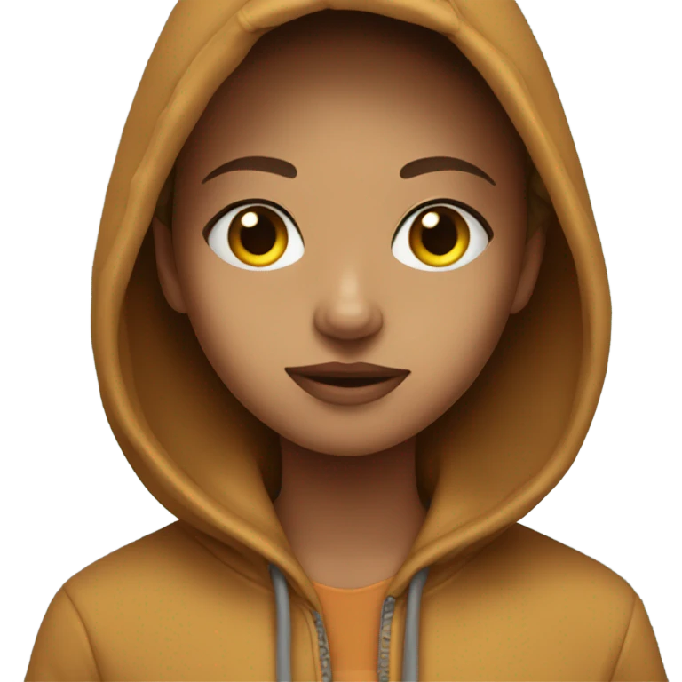 Ava wearing a hoodie emoji