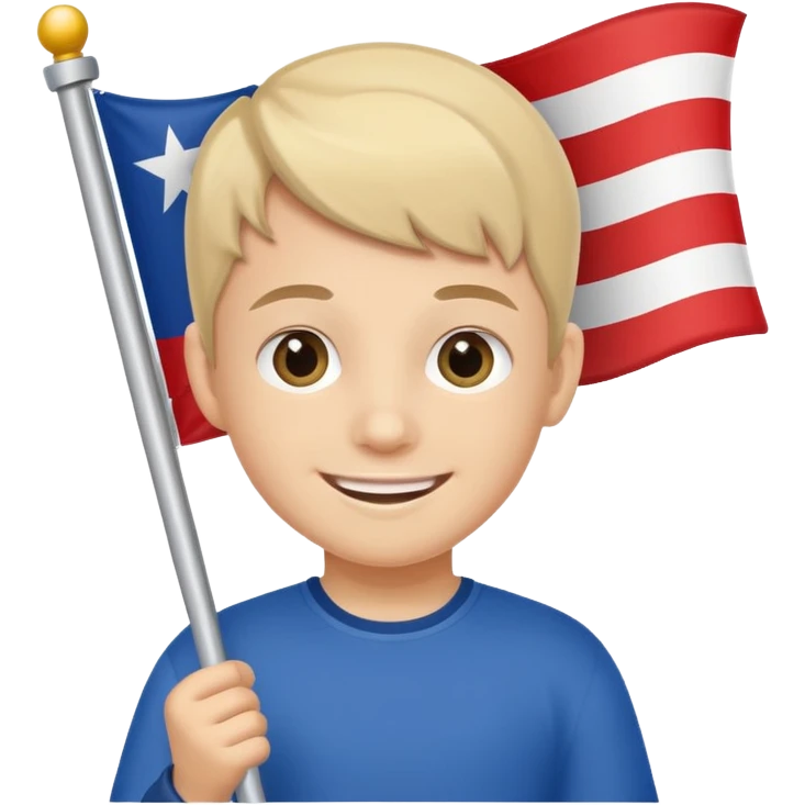 Flag holder kid emoji