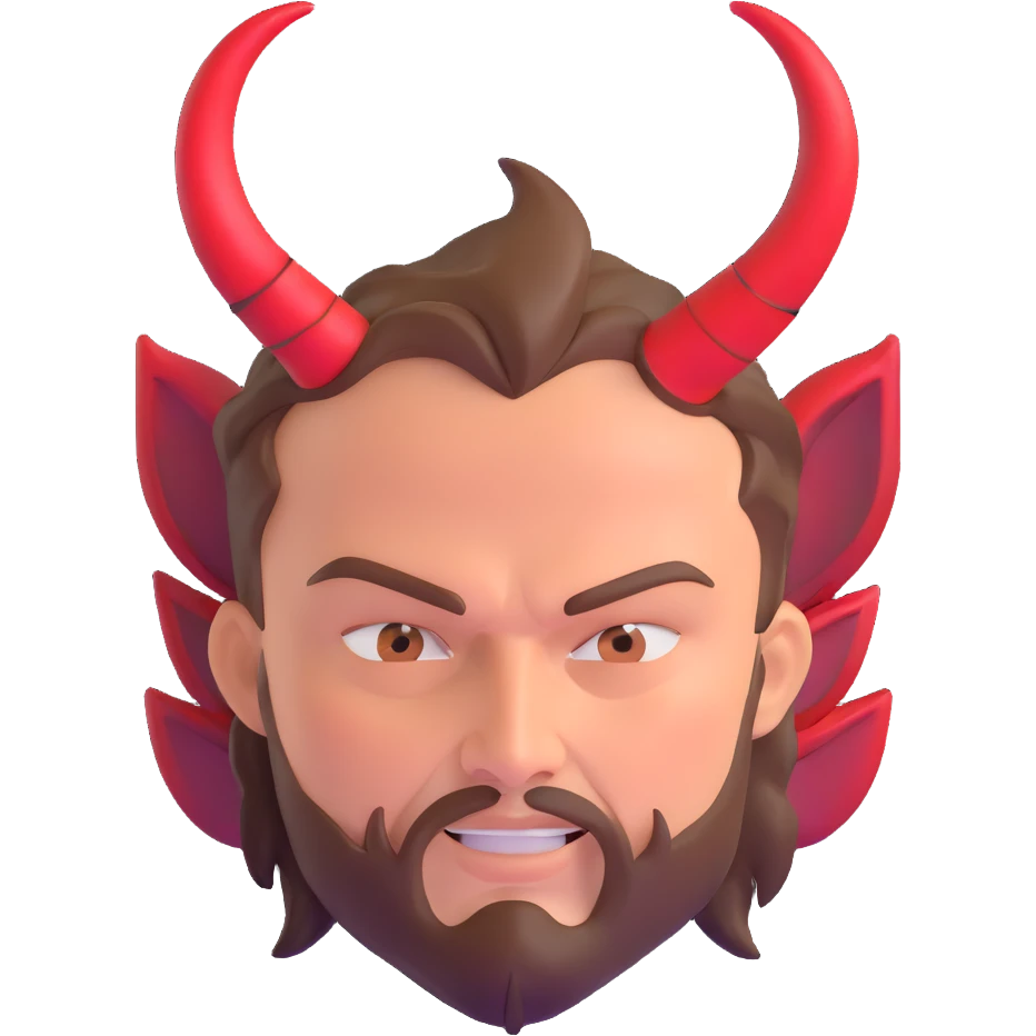 Leonardo DiCaprio with devil horns and demonic features emoji
