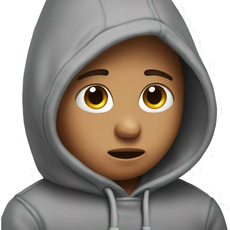 Emoji crying with heart eyes in a hoodie emoji